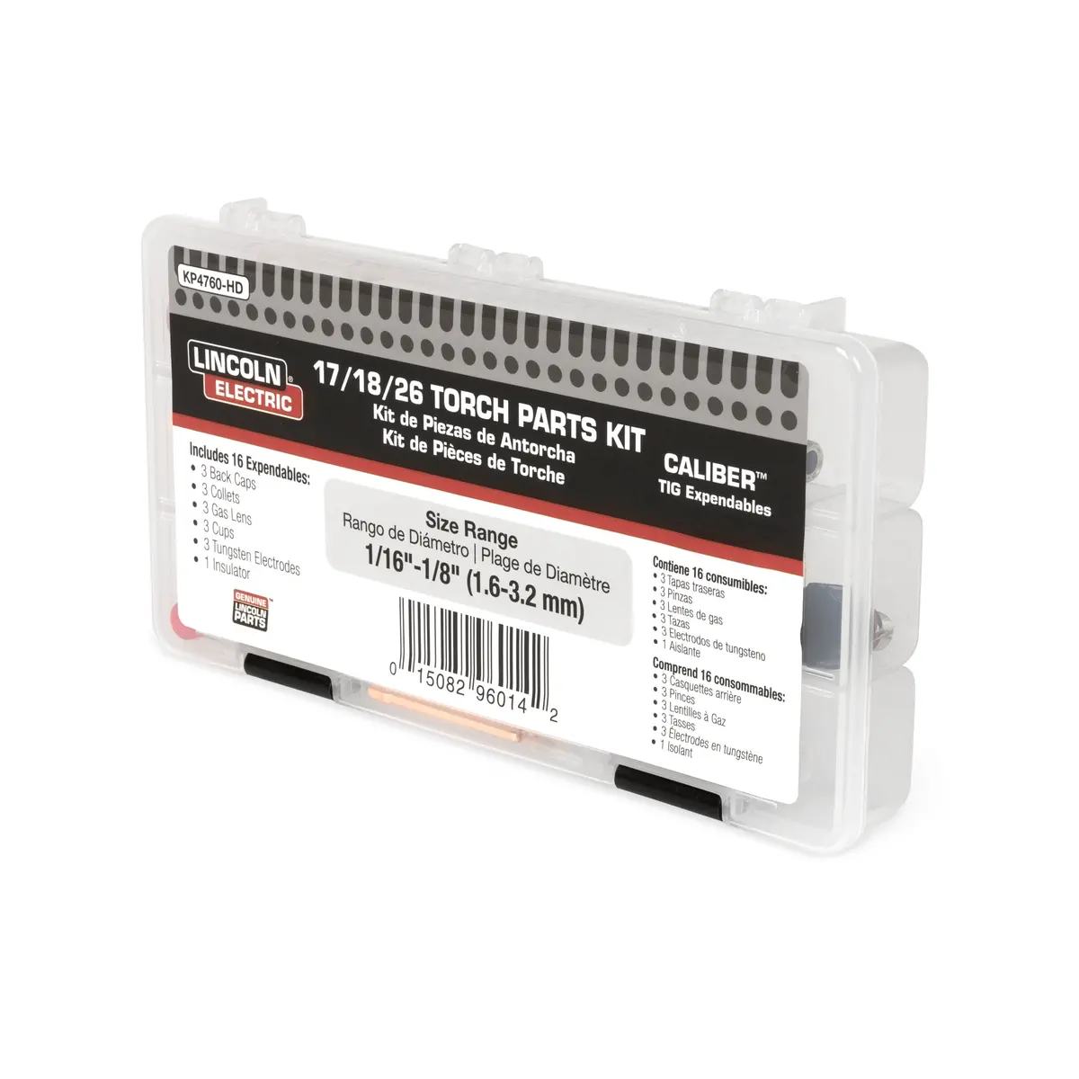 Lincoln Calibuer 17/18/26 Series Tig Torch Consumable Kit - Kp4760-Hd 1