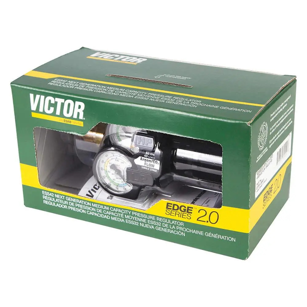 Victor Edge 2.0 Single Stage Co2 Regulator, Cga-320, 0-40 Psi - 0781-3642 1