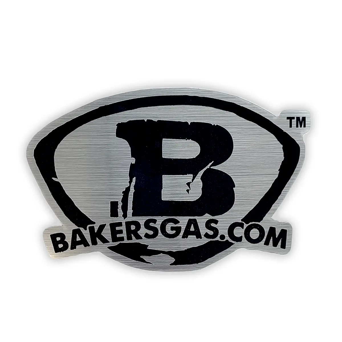 Baker's Gas Brushed Aluminum Logo Sticker 1