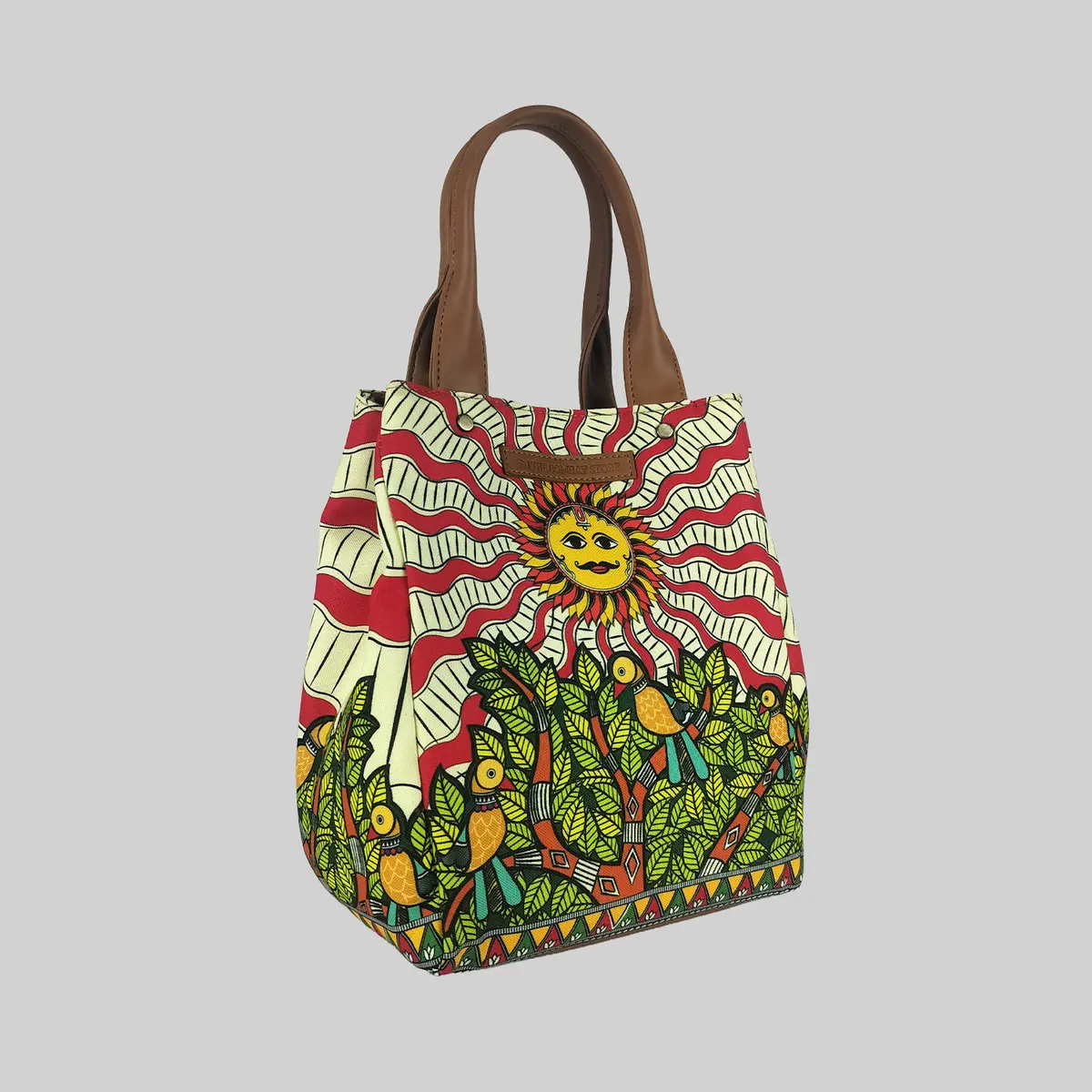 Madhubani Sun Poly Canvas Lunch Bag 2