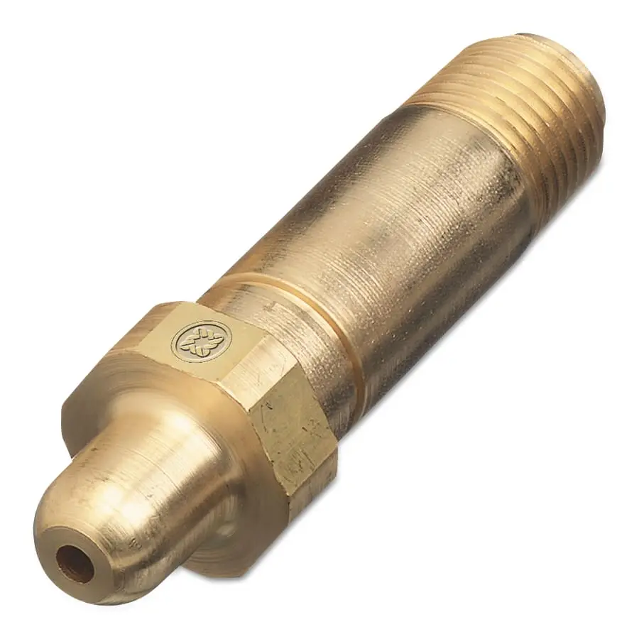 Western Brass Nipple: 1/4" Npt, 2 1/2" Long W/ Cv, Cga-326 - 13-3Cv 1