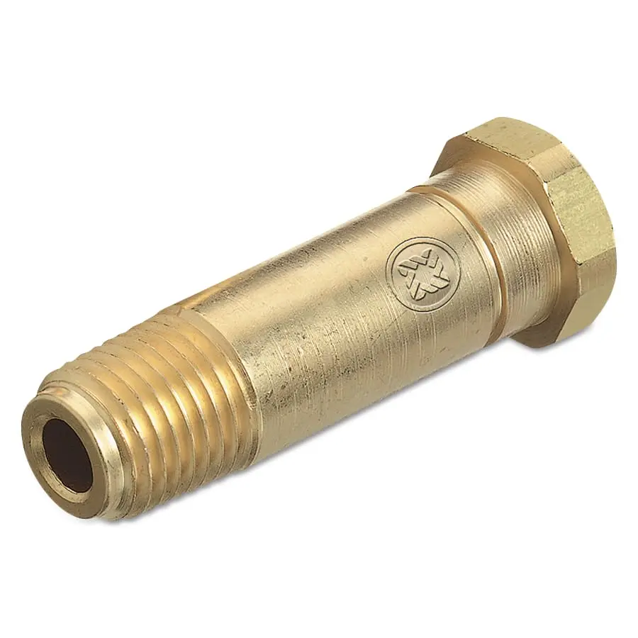 Western Brass Nipple, 1/2"-27, 2 1/2" Long, Cga-320 - Co-7 1