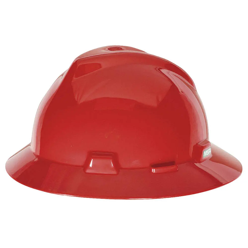 Msa V-Gard Full Brim Hard Hat W/ Fas-Trac Iii Ratchet, Non-Slotted - 475371 1