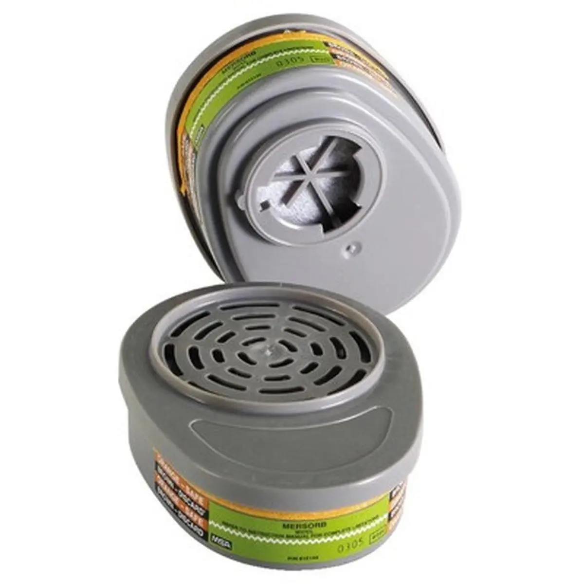 Msa Advantage Respirator Cartridge, Chlorine/Mercury Vapor, Mersorb, 2/Pk - 815361 1