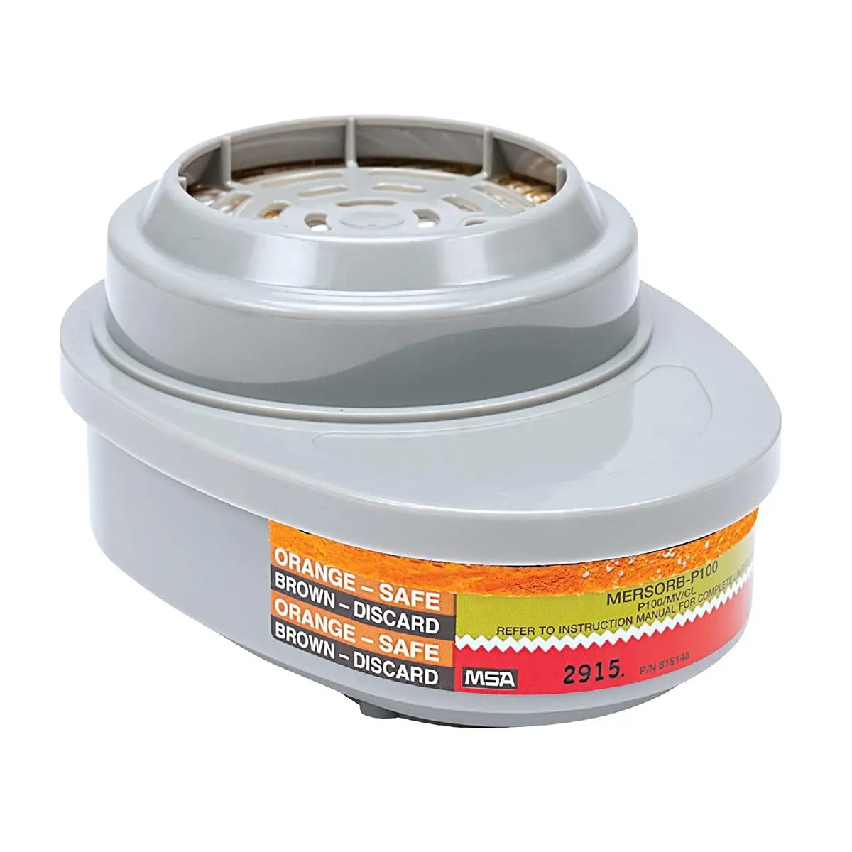 Msa Advantage P100 Respirator Cartridge, Chlorine, Mercury Vapor, Mersorb, 2/Pk - 815368 1