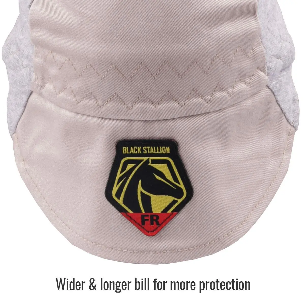 Black Stallion Gray Fr Cotton Welding Cap With Hidden Bill Extension - Ah1630-Gs 2