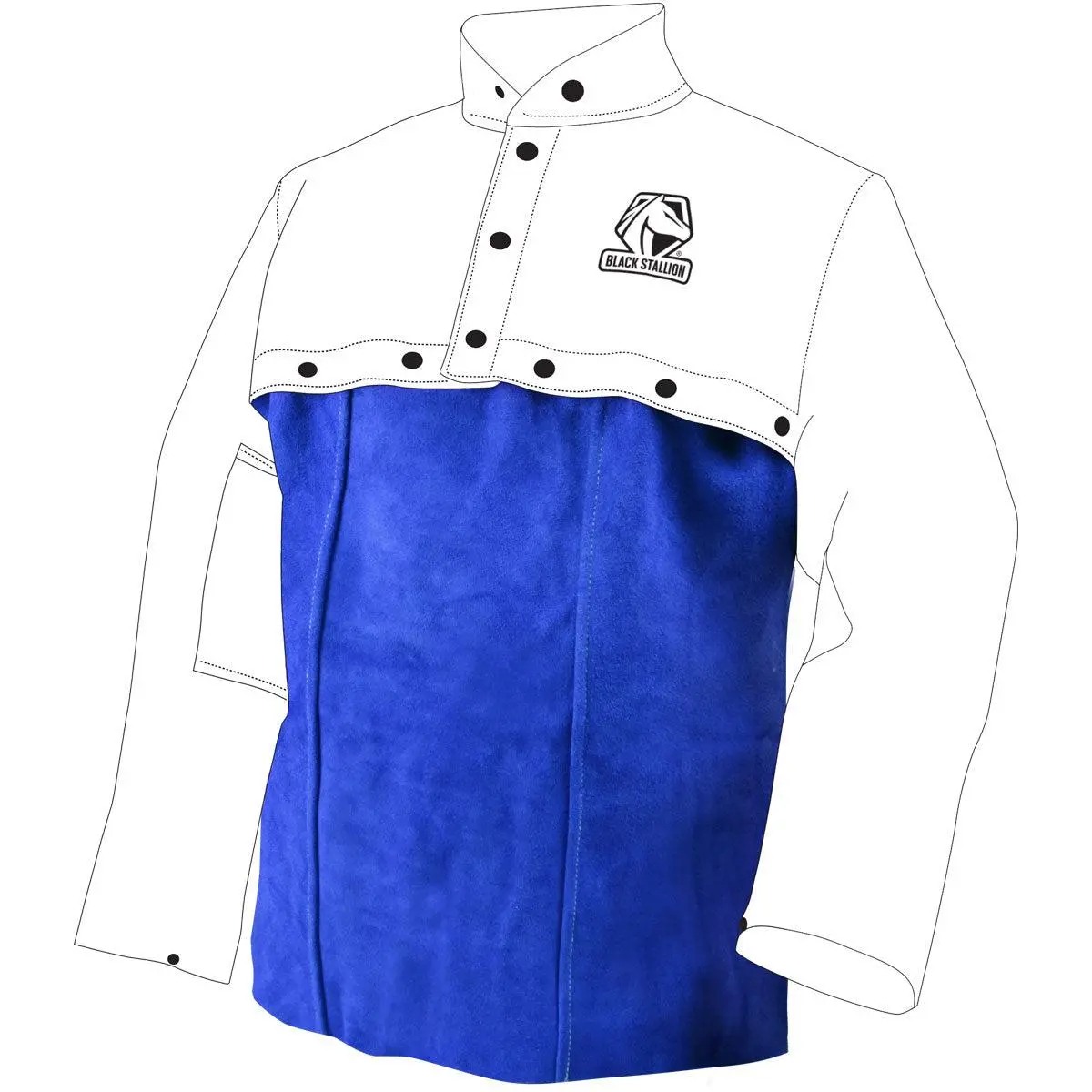 Black Stallion Split Cowhide Leather Bib - Al1020-Bl 1