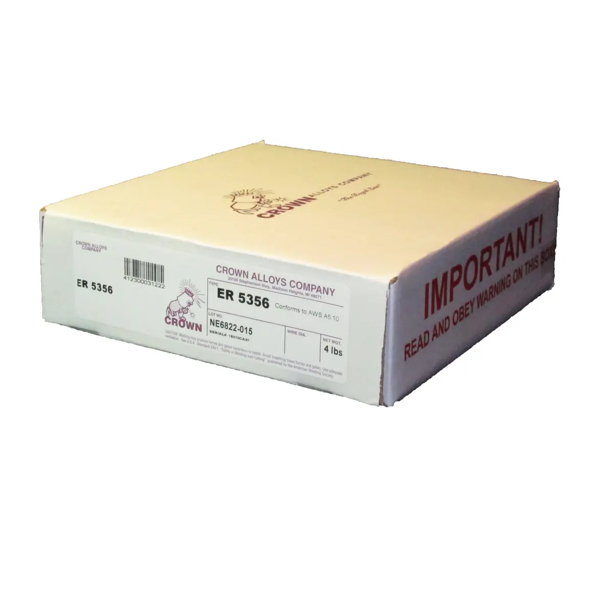 Crown Alloys Er 5356 - 1/16X8" Mig Welding Wire 4Lb Spool - As5356/2L 1
