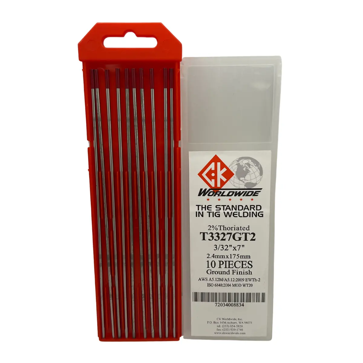 Ck Worldwide 2% Thoriated Tungsten, 10/Pk - Gt2 4