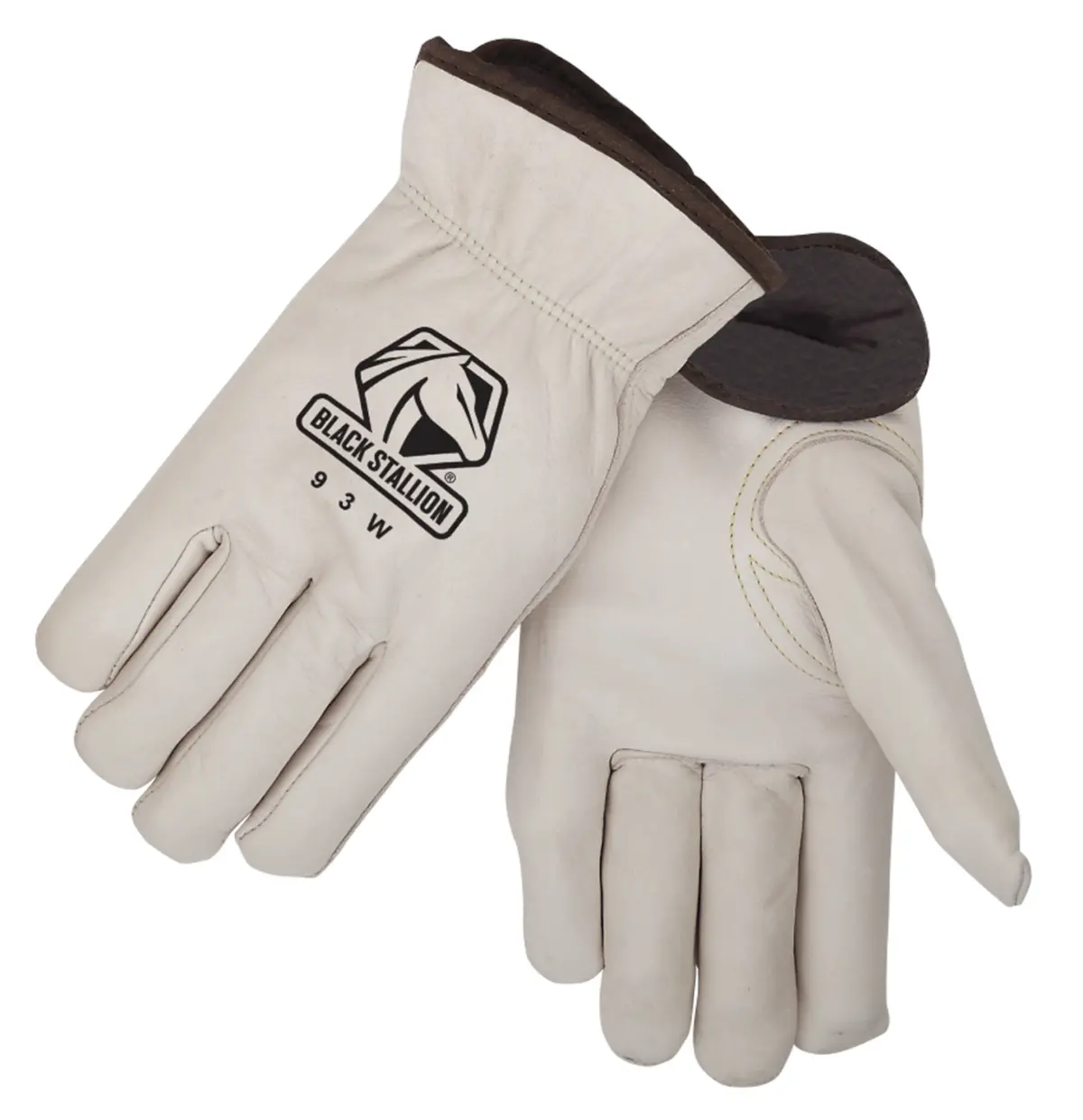 Black Stallion Fleece Insulated Cowhide Winter Drivers Glove - 93W 1