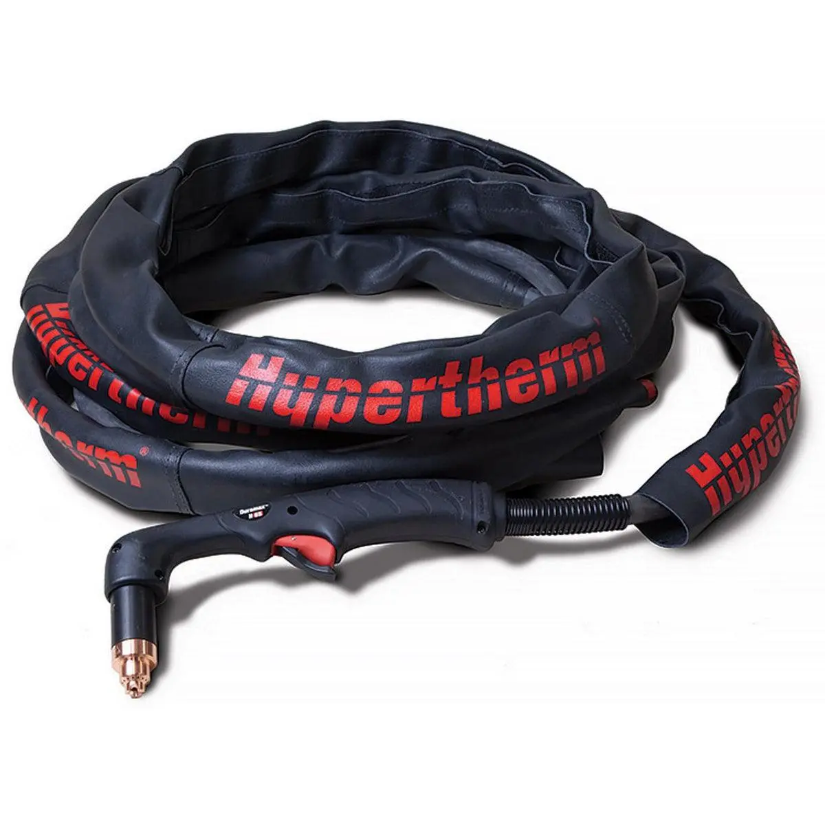 Hypertherm Leather Torch Lead Cover W/ Velcro Closure, Black Color, Red Logos, 25 Ft Section - 024877 1
