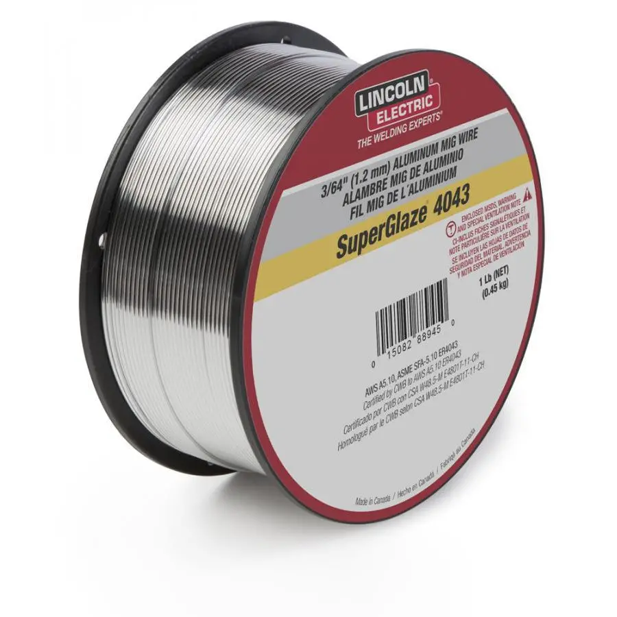 Lincoln Superglaze 4043 Aluminum Mig Wire, 3/64" (1Lb) - Ed030310 1