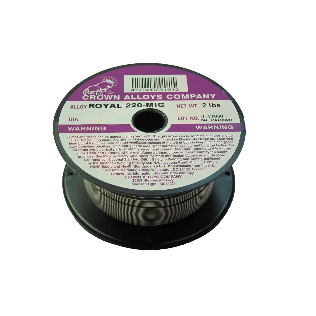 Crown Alloys Royal 220-Mig .035X2# Mig Wire 2Lb Spool - Rs220/1F 1