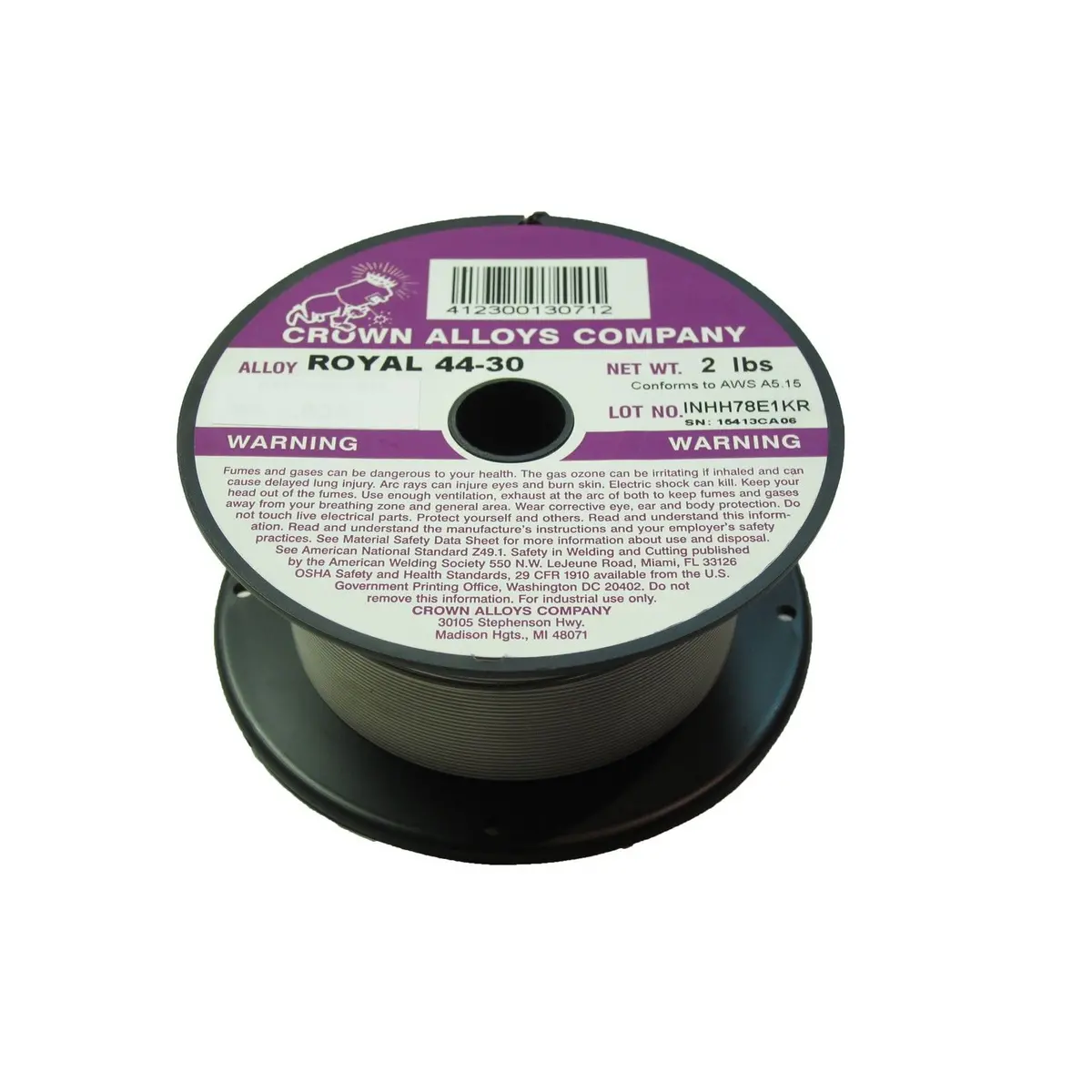 Crown Alloys Royal 44-30 .045" Mig Wire, 2# - Rs44/1G 1