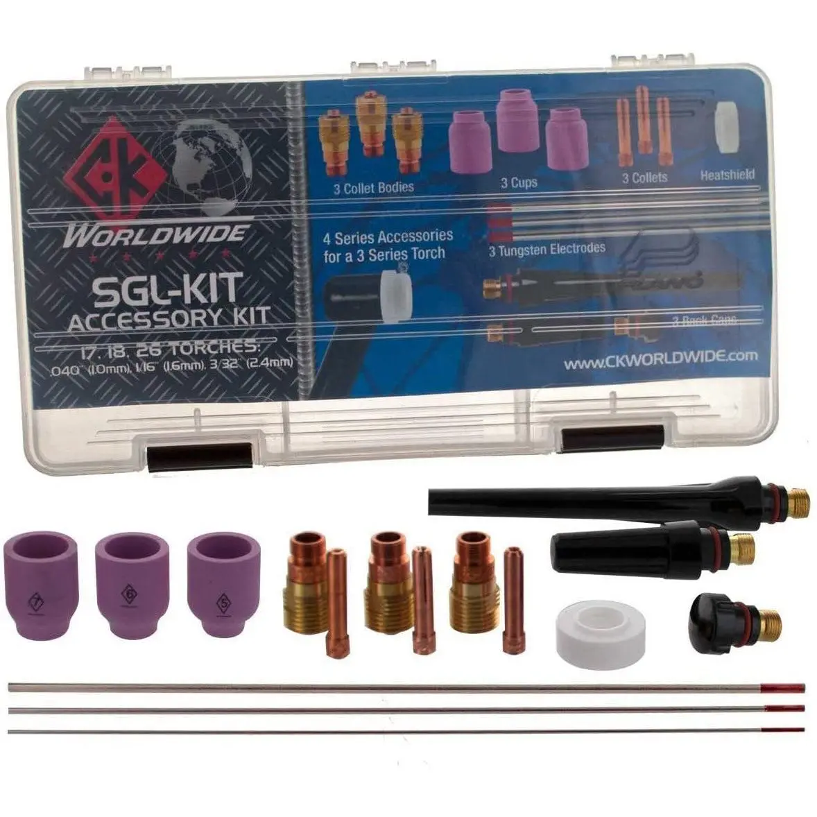 Ck Worldwide 3 Series Low Amperage Stubby Tig Torch Accessory Kit - Sgl-Kit 1