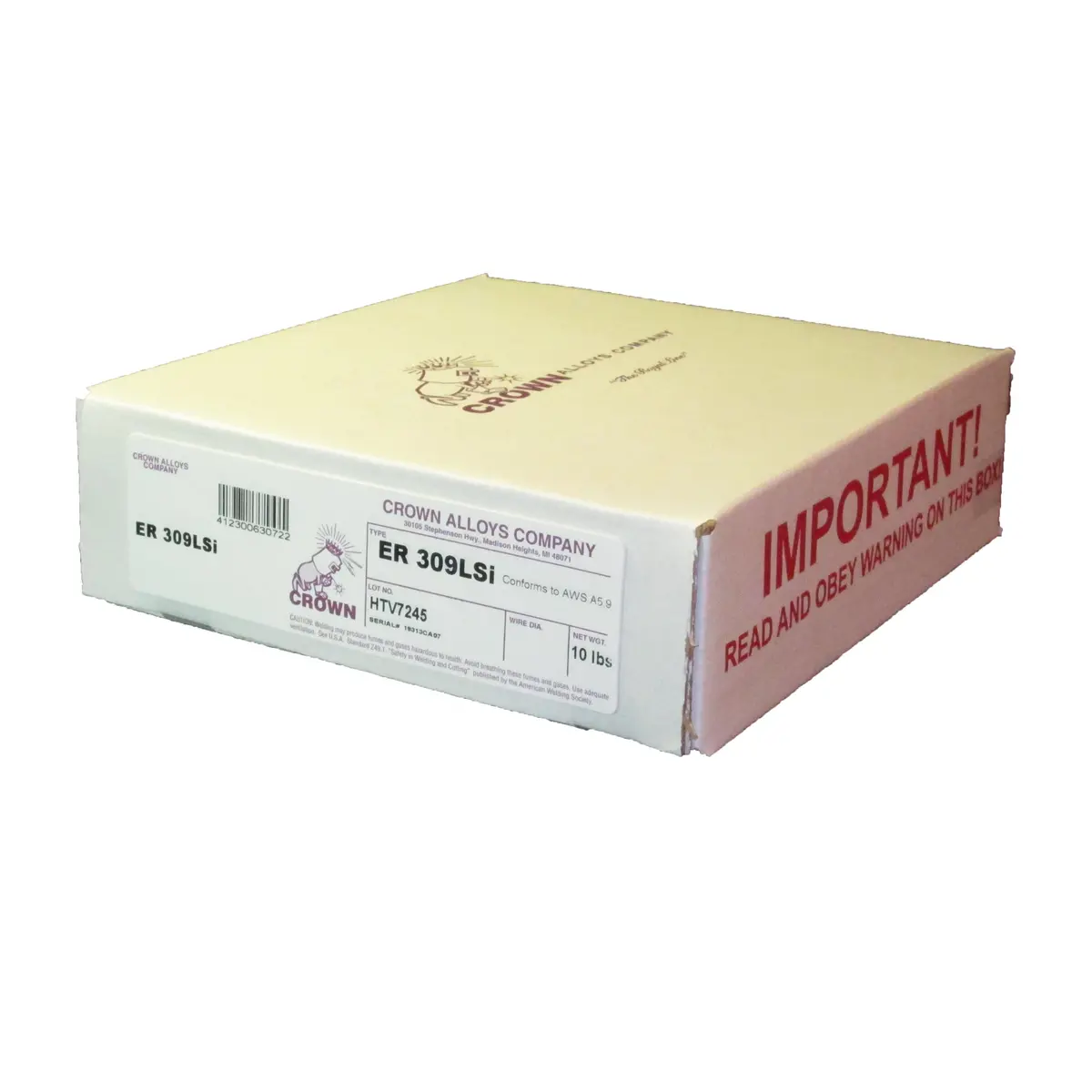 Crown Alloys Er 309Lsi .023X8" Mig Welding Wire 11Lb Spool - Ss309/2Zd 1