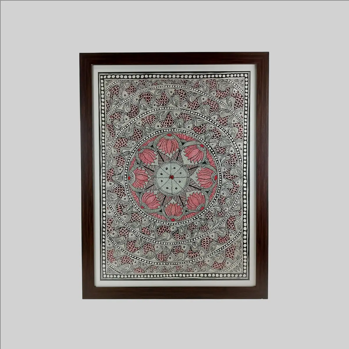 Madhubani Fish Ras Painting (Frame) - 22 In X 30 In 1