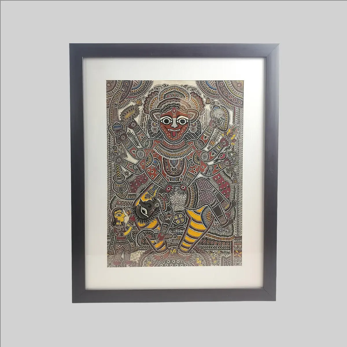 Madhubani Vishnu Narsimha Avtar Painting (Frame) - 11 In X 15 In 1
