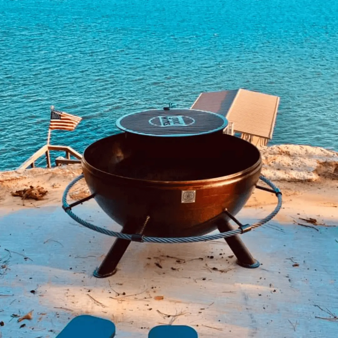 37" Good Works Steel Fire Pit W/ Footrest - 100% Usa Made 1