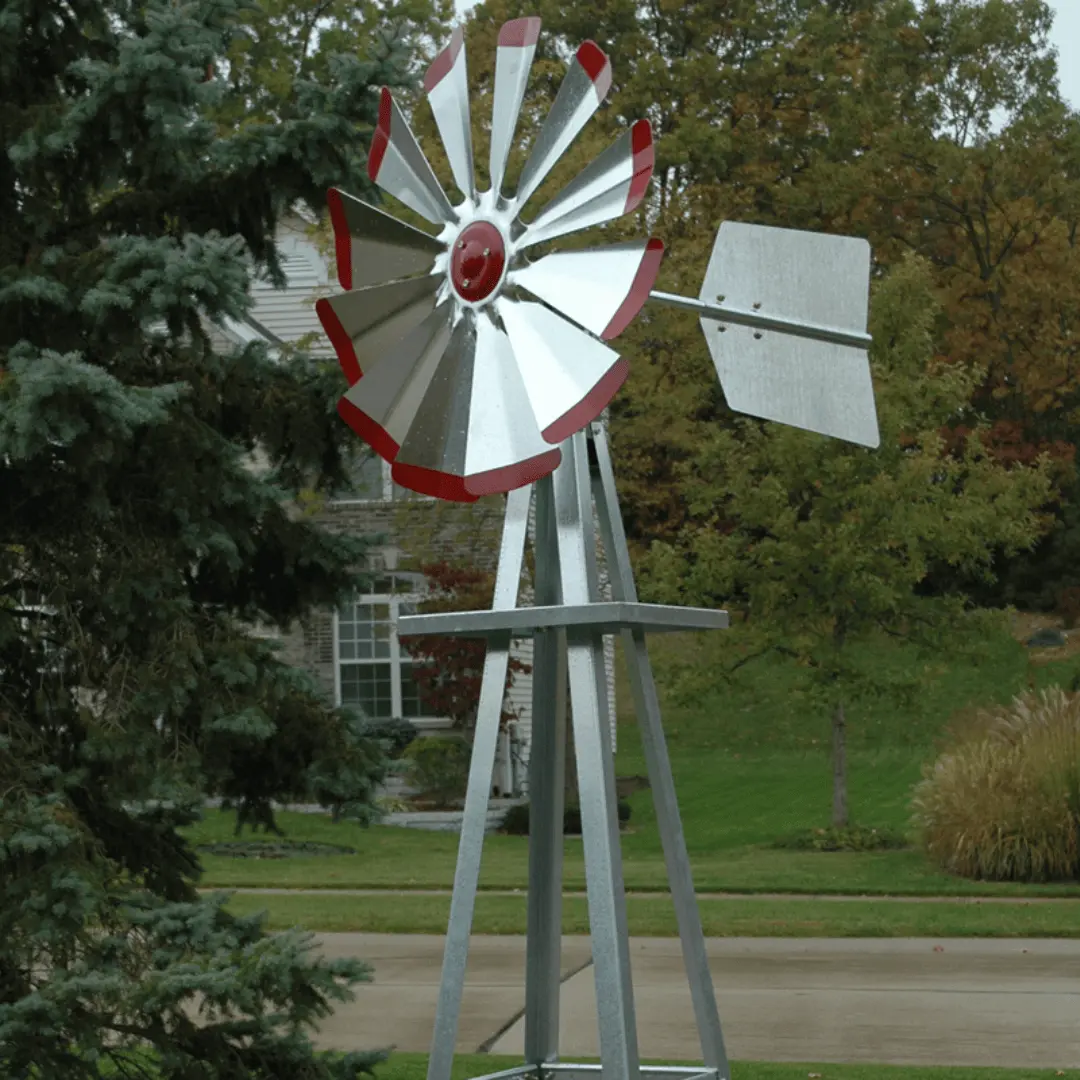 Galvanized Backyard Ornamental Windmill - 8' 3