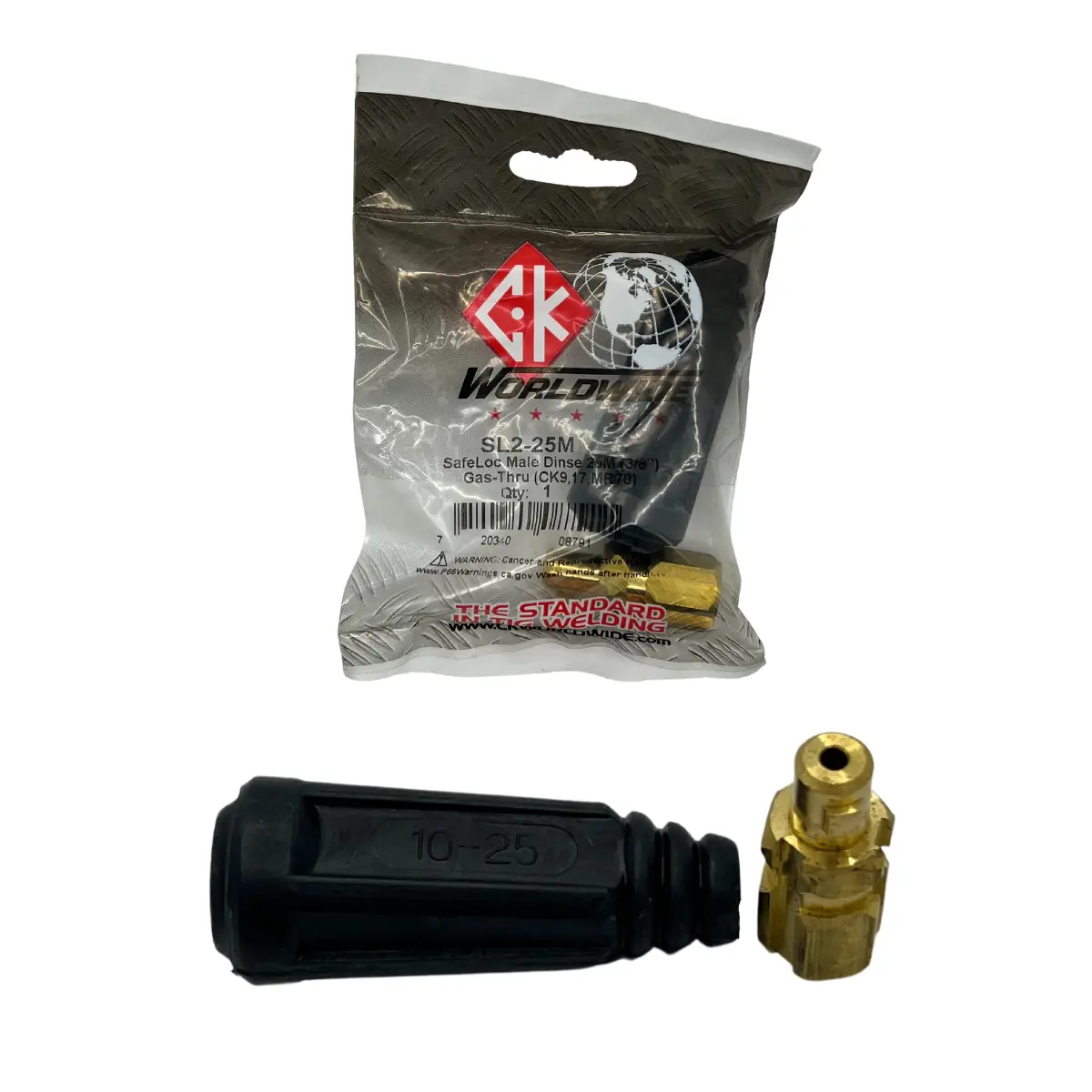 Ck Worldwide 25Mm Safeloc Gas-Thru Male Dinse Adapter - Sl2-25M 1