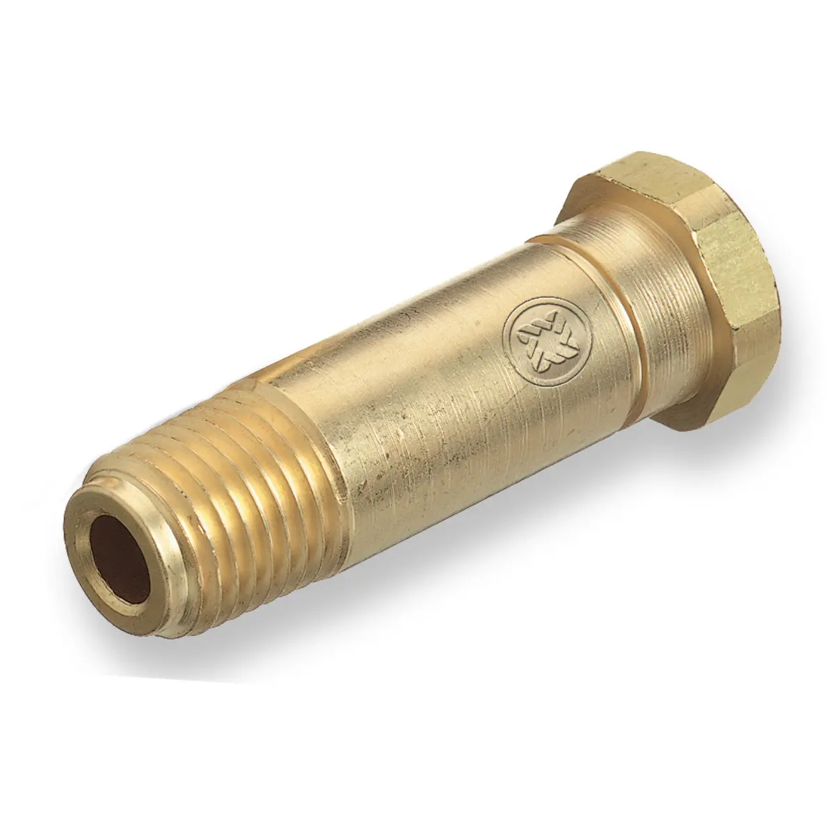 Western Brass Nipple: Recessed For 5/16" Od Tube, Cga-320 - Co-3M2 1