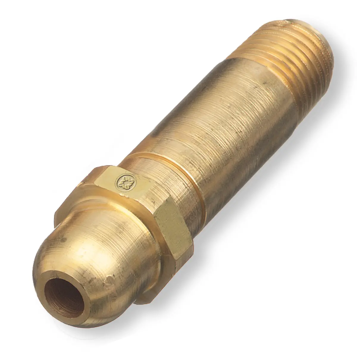 Western Brass Nipple: Recessed For 1/4" Od Tube, Cga-350 - 83-M1 1