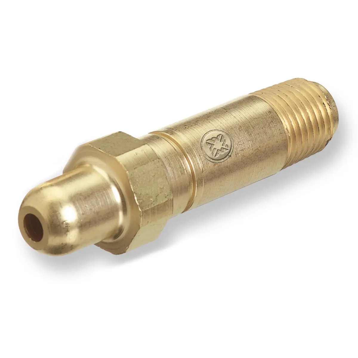 Western Brass Nipple: Hnd-Tght, 1/4" Npt, 2 1/2" Long, Cga-346 - 614-5 1