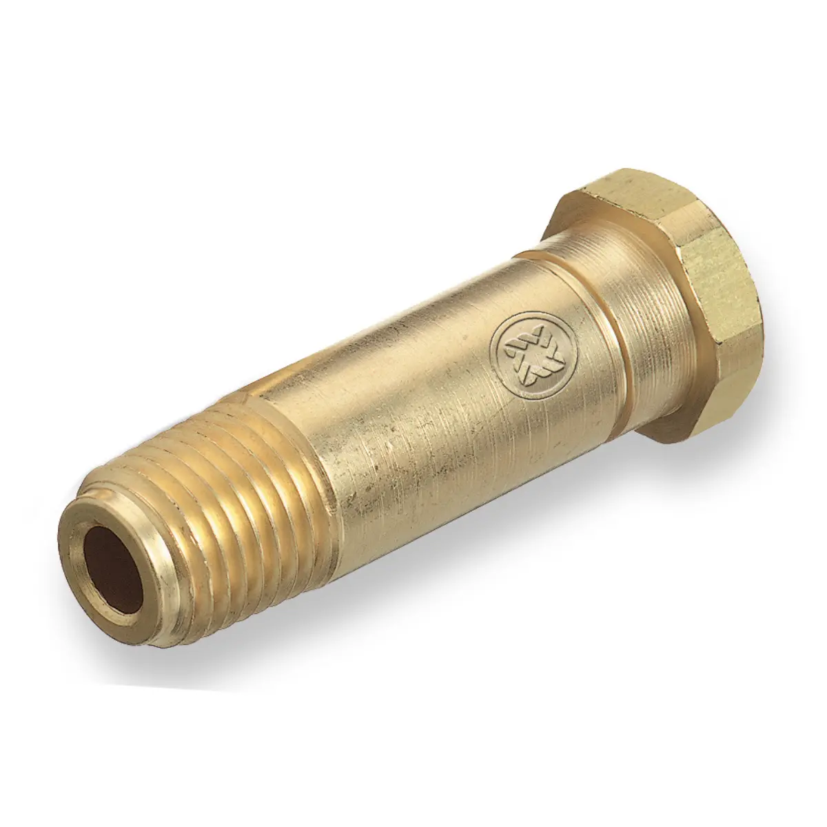 Western Brass Nipple: 1/4" Npt, 2 1/2" Long,  Cga-320 - Co-4 1