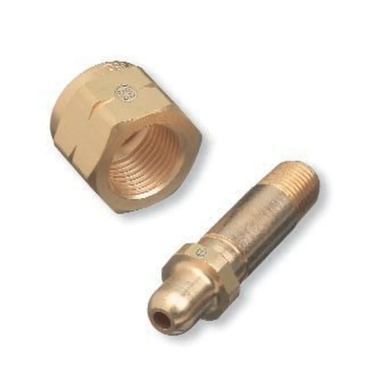 Western Brass Nipple: 1/4" Npt, 2 1/2" Long W/Cv, Cga-350 - 83-Cv 1