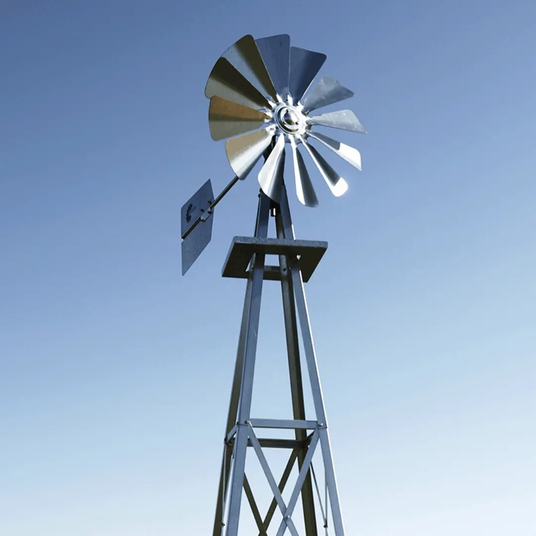 Galvanized Backyard Ornamental Windmill - 11' 1