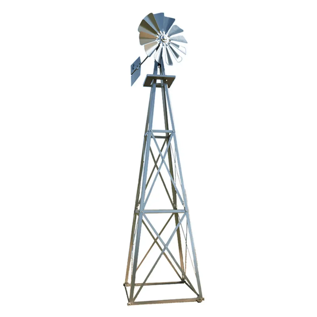 Galvanized Backyard Ornamental Windmill - 11' 1