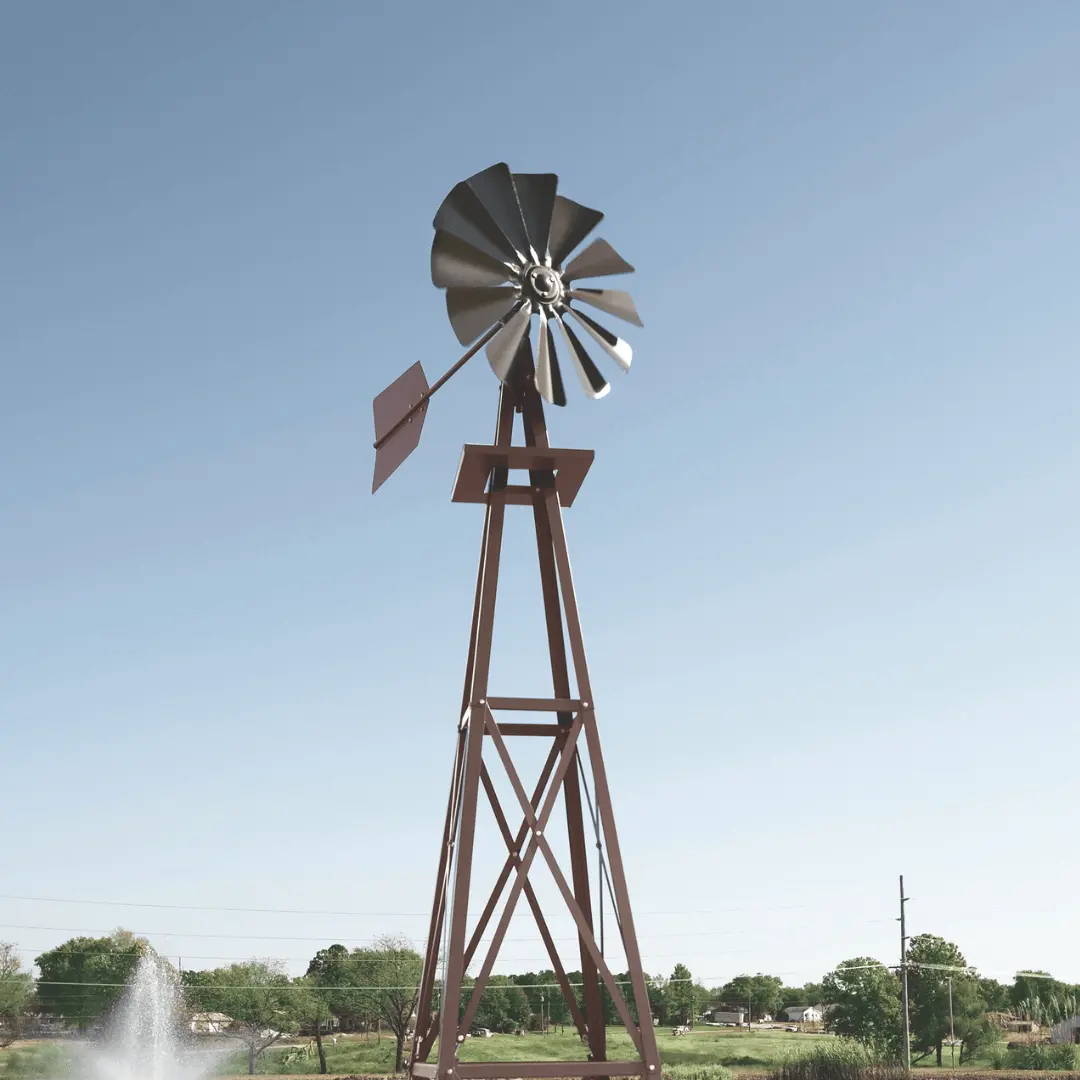 Galvanized Backyard Ornamental Windmill - 11' 2
