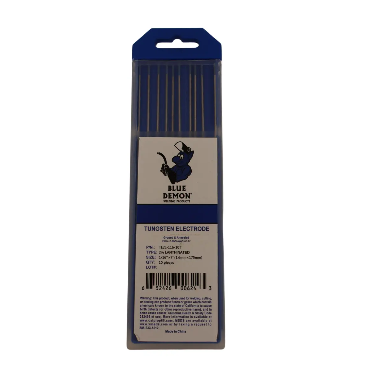 Blue Demon 2% Lanthanated Tungsten, 10/Pk - Te2l 3