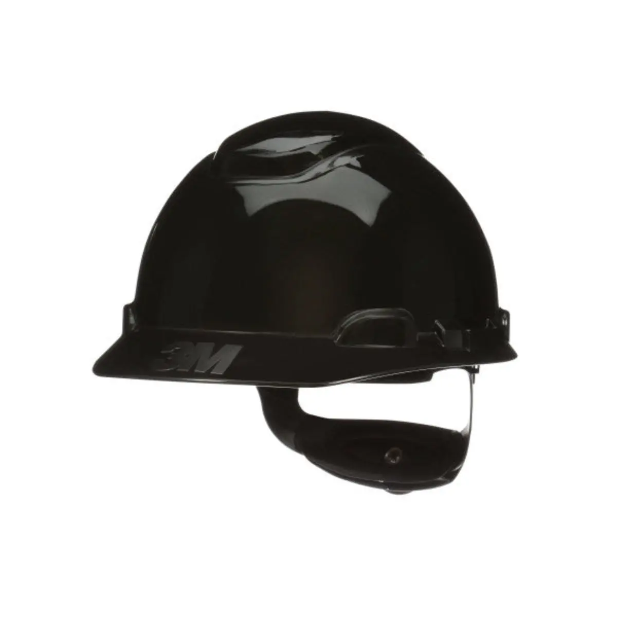 3M Securefit Hard Hat, Black, 4-Point Pressure Diffusion Ratchet Suspension, With Uvicator - H-712Sfr-Uv 1